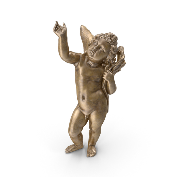 Statue: Cupid with Raised Hand Bronze PNG & PSD Images Statue: Cupid with Raised Hand Bronze PNG & PSD Images