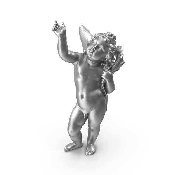 Statue: Cupid with Raised Hand Metal PNG & PSD Images Statue: Cupid with Raised Hand Metal PNG & PSD Images