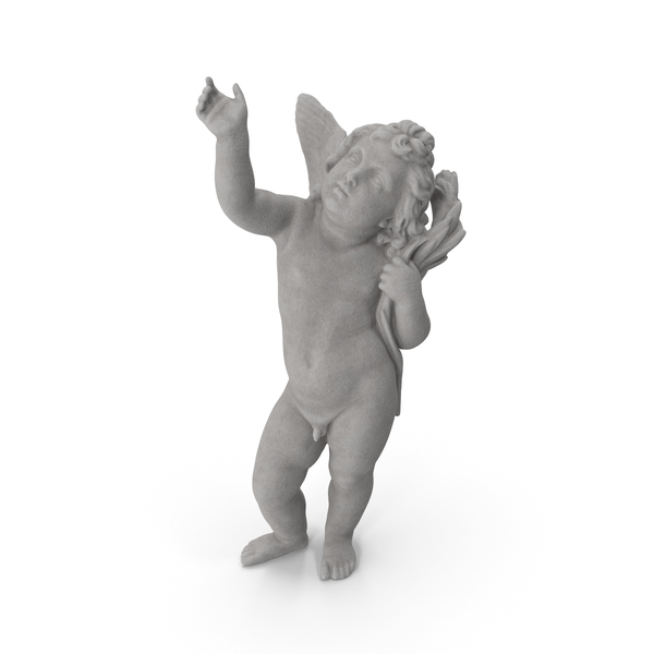 Statue: Cupid with Raised Hand Stone PNG & PSD Images Statue: Cupid with Raised Hand Stone PNG & PSD Images