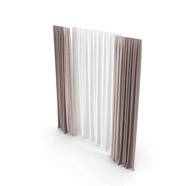 Curtain: Curtains In Two Colors With Tulle PNG & PSD Images Curtain: Curtains In Two Colors With Tulle PNG & PSD Images
