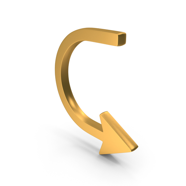 Logo: Curve Arrow Repeat Icon Gold PNG & PSD Images