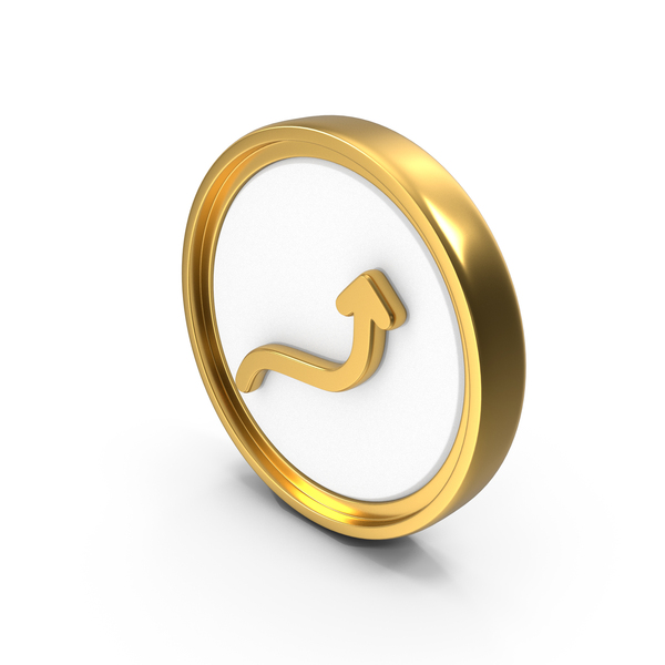 Directional: Curved Up Arrow Circular Coin PNG & PSD Images Directional: Curved Up Arrow Circular Coin PNG & PSD Images