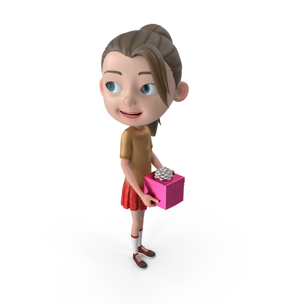 Cartoon Girl: Cute Character Layla Present Gift Box PNG & PSD Images Cartoon Girl: Cute Character Layla Present Gift Box PNG & PSD Images