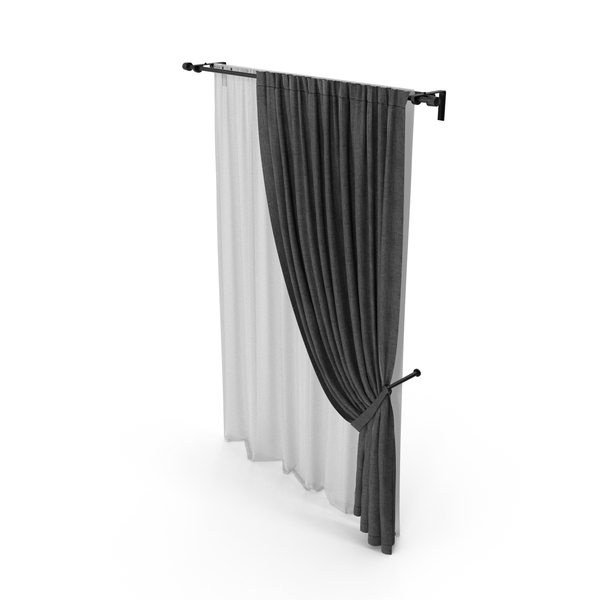Curtain: Dark Gray Curtains In The Wings With Tulle PNG & PSD Images Curtain: Dark Gray Curtains In The Wings With Tulle PNG & PSD Images