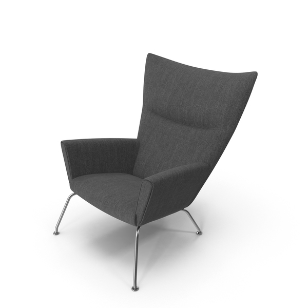 Dark Gray Wingback Chair PNG & PSD Images