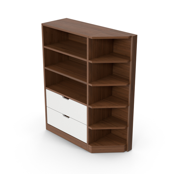 Shelving: Dark Wood Bookcase Cabinet PNG & PSD Images