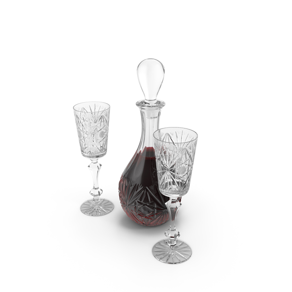 Decanter Set with Wine PNG & PSD Images Decanter Set with Wine PNG & PSD Images