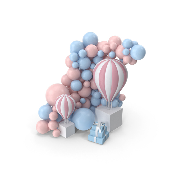 Balloons: Decorative Party Composition With Hot Air Balloon Sculpture PNG & PSD Images Balloons: Decorative Party Composition With Hot Air Balloon Sculpture PNG & PSD Images
