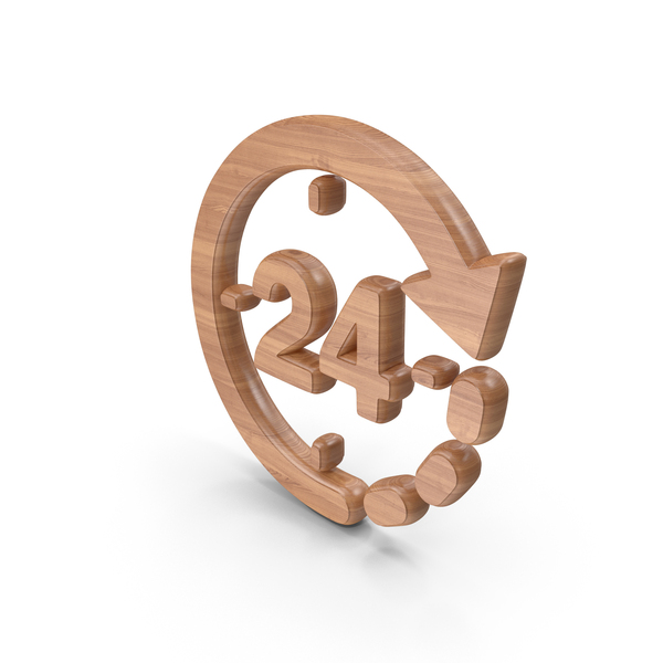 Symbols: Deliver In 24 Hours Symbol Wood PNG & PSD Images