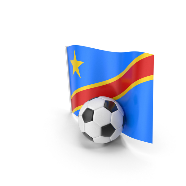 Democratic Republic Of Congo Flag With Foot Ball PNG & PSD Images