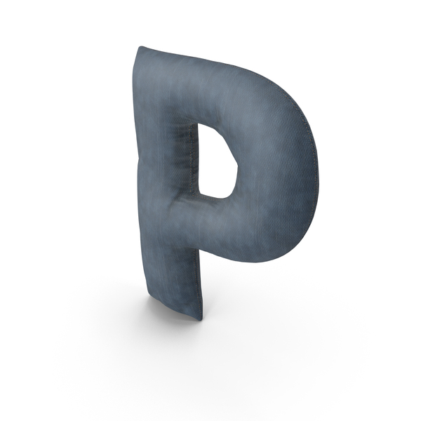 Roman Alphabet: Denim Letter P PNG & PSD Images