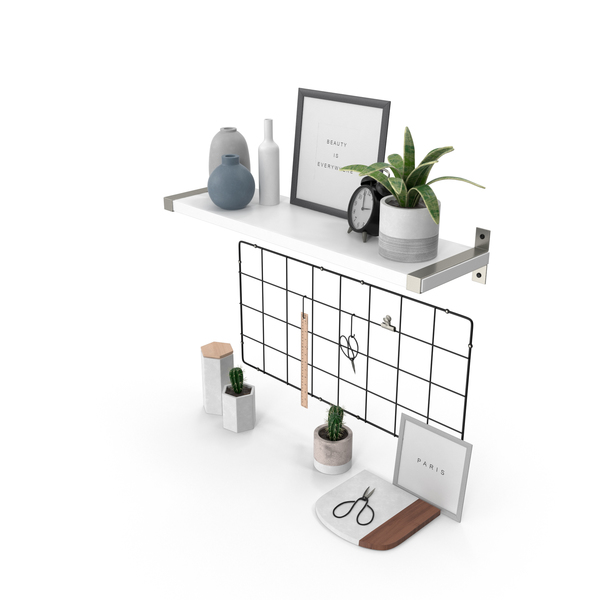 General Decor: Designer Shelf Set PNG & PSD Images General Decor: Designer Shelf Set PNG & PSD Images