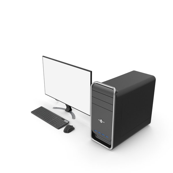 Computer: Desktop PC With Blank Screen PNG & PSD Images Computer: Desktop PC With Blank Screen PNG & PSD Images