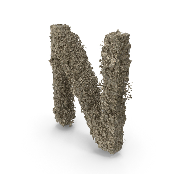 Language: Destruction Stone Letter N PNG & PSD Images