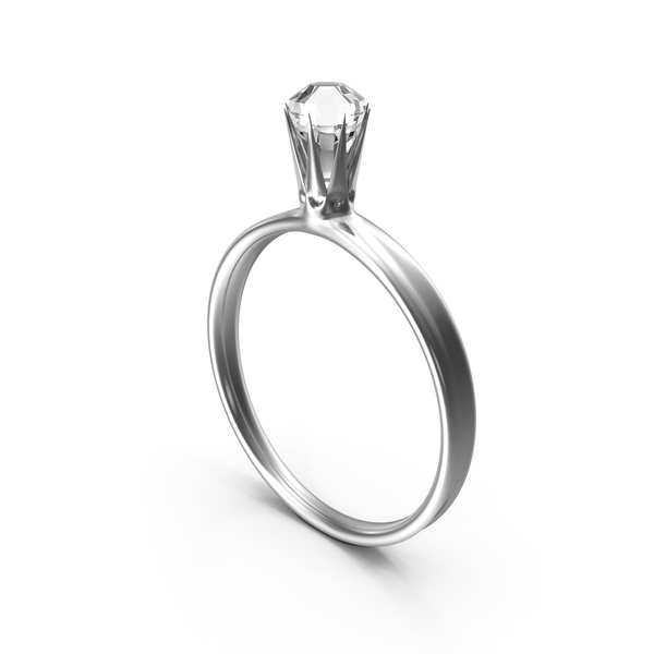 Diamond On Silver Wedding Ring PNG & PSD Images