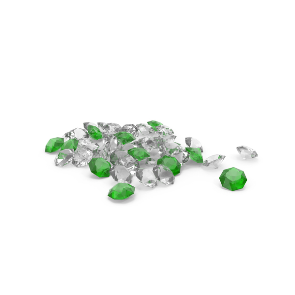 Diamond: Diamonds Pile White Green PNG & PSD Images