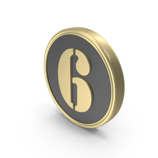 Digit Number Coin 6 PNG & PSD Images