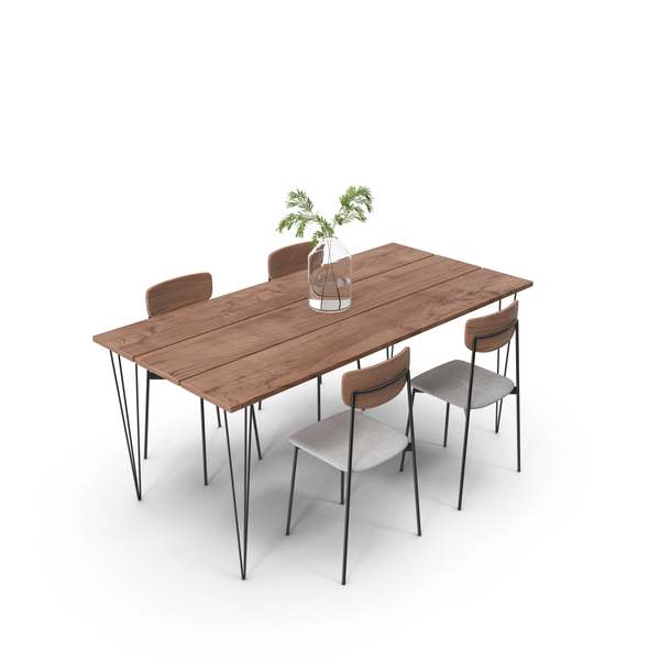 Dining Table - Glass and Timber PNG & PSD Images