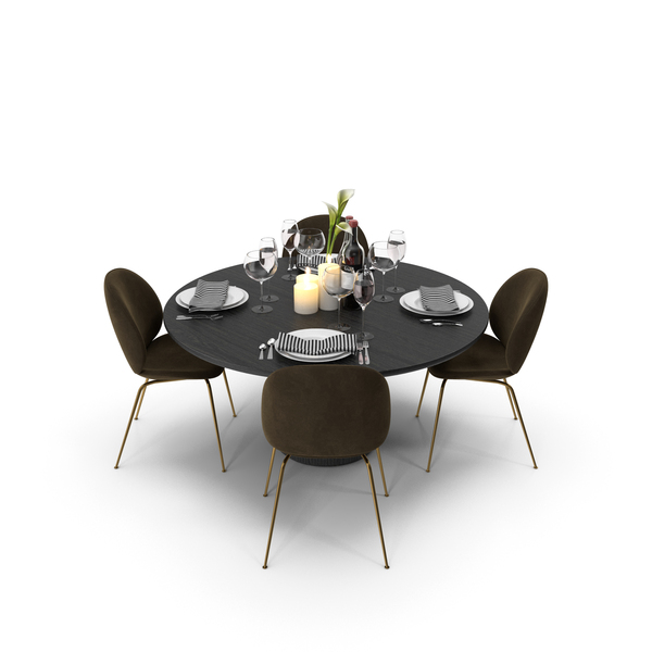 Room Set: Dining Table With Chairs PNG & PSD Images