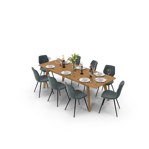 Room Set: Dining Table With Chairs PNG & PSD Images