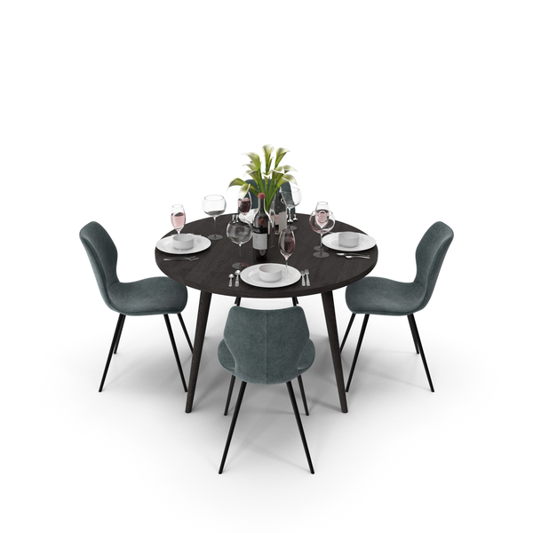 Room Set: Dining Table With Chairs PNG & PSD Images