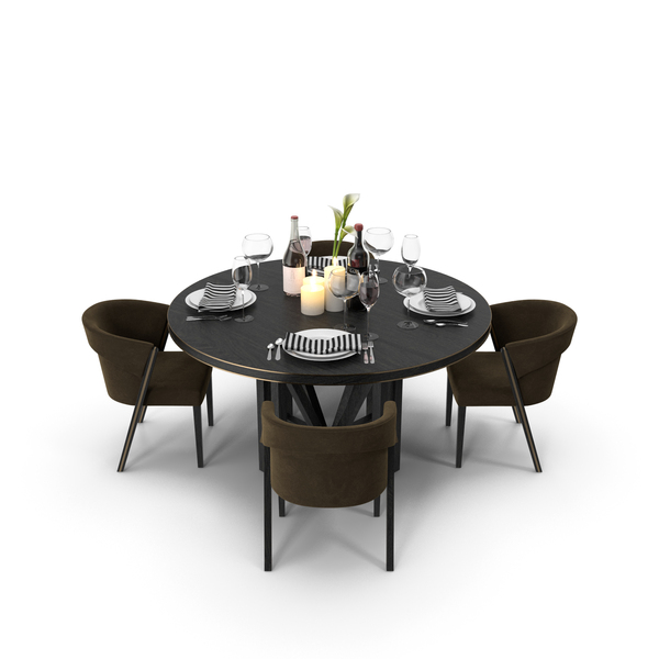 Room Set: Dining Table With Chairs PNG & PSD Images
