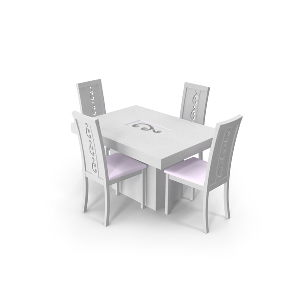 Dining Room Set: Dinning White PNG & PSD Images