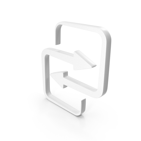 Symbols: Direction Arrows For Transfer Icon White PNG & PSD Images