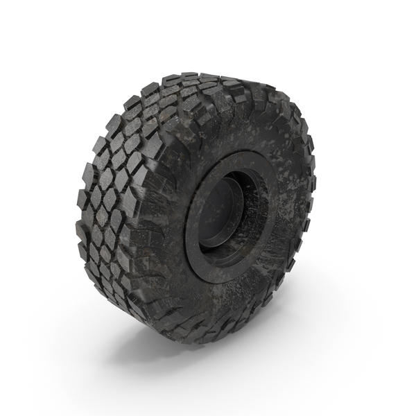 Car: Dirty Off Road Vehicle Tire with Rim PNG & PSD Images