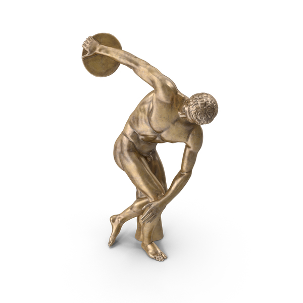 Discus Thrower: Discobolus Bronze Statue PNG & PSD Images