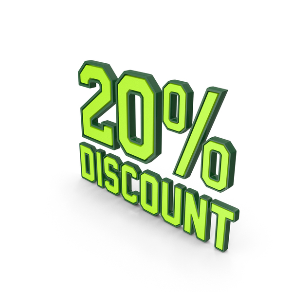Number: Discount Percentage Green 020 PNG & PSD Images