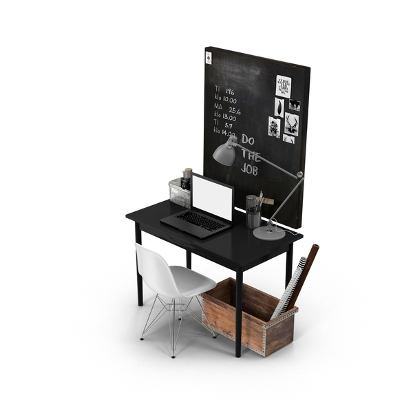 书桌：做黑板PNG和PSD图像的工作