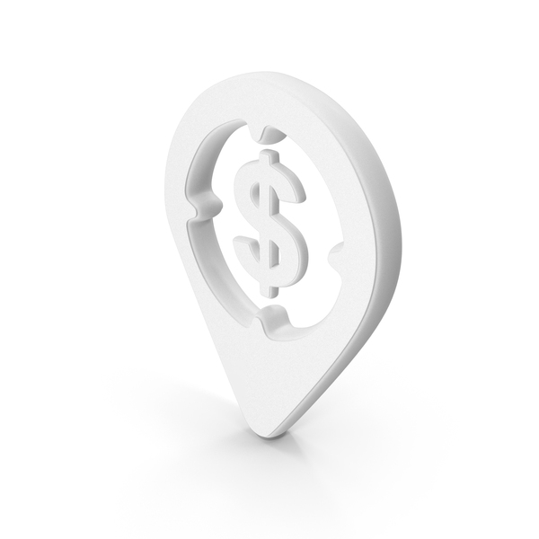 Symbols: Dollar Bank Location Symbol White PNG & PSD Images