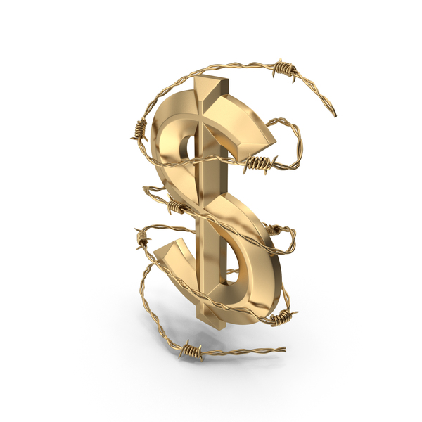 Sign: Dollar Gold in Barbed Wire Gold PNG & PSD Images Sign: Dollar Gold in Barbed Wire Gold PNG & PSD Images