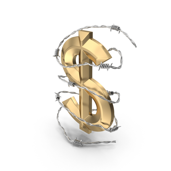 Sign: Dollar Gold in Barbed Wire Steel PNG & PSD Images Sign: Dollar Gold in Barbed Wire Steel PNG & PSD Images