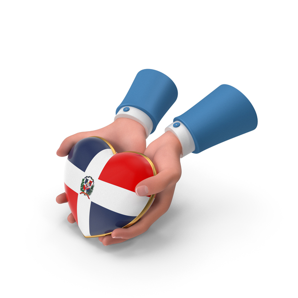 Dominican Republic Country Heart Flag Hold in Hands PNG & PSD Images