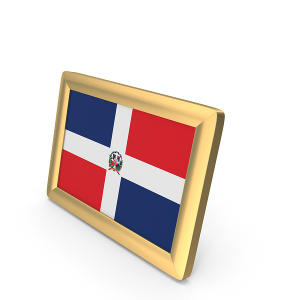Picture: Dominican Republic Flag Golden Desktop Photo Frame PNG & PSD Images