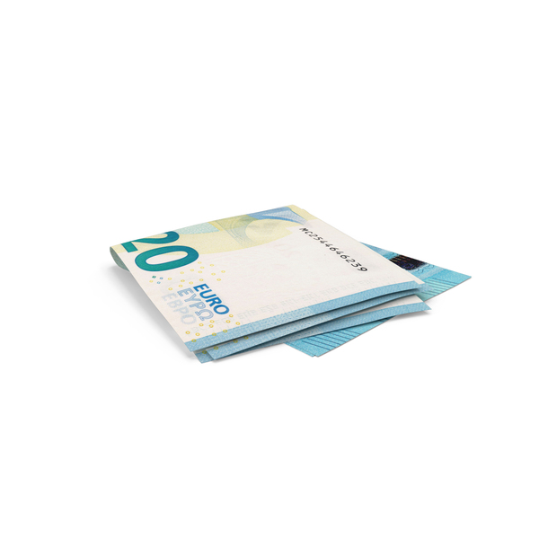 Banknote: Double Euro 20 Note Fold On Ground PNG & PSD Images