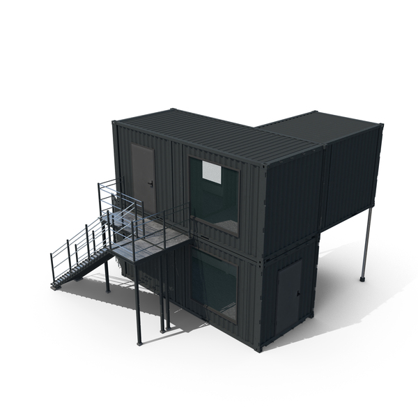 Portable: Double Storey Black Container Building PNG & PSD Images Portable: Double Storey Black Container Building PNG & PSD Images