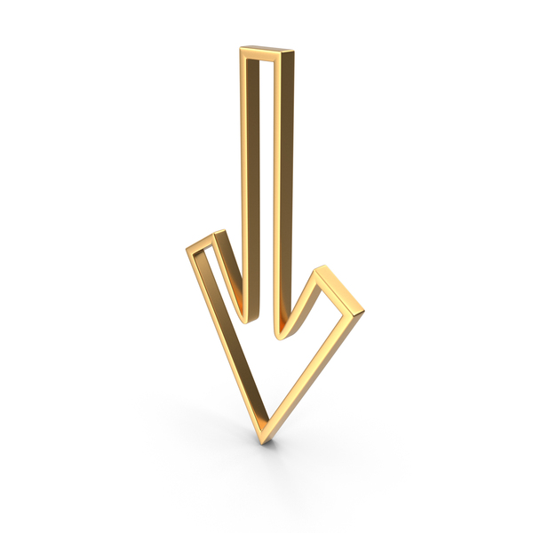 Down Arrow Gold PNG Images & PSDs for Download | PixelSquid - S120278686