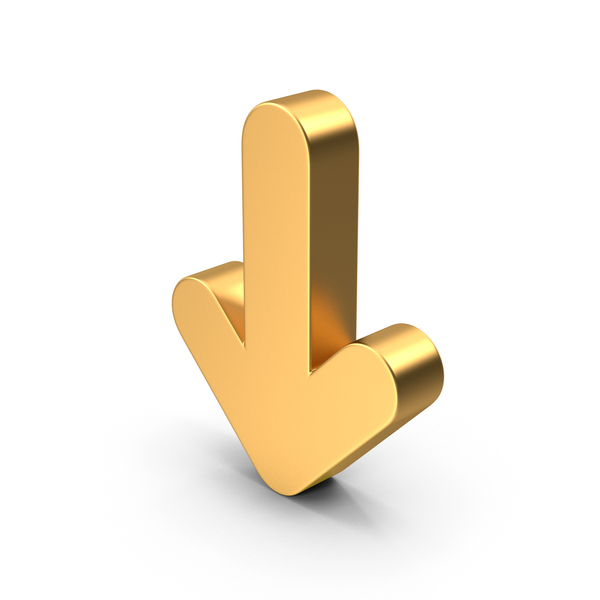 Symbols: Down Gold Arrow Symbol PNG & PSD Images