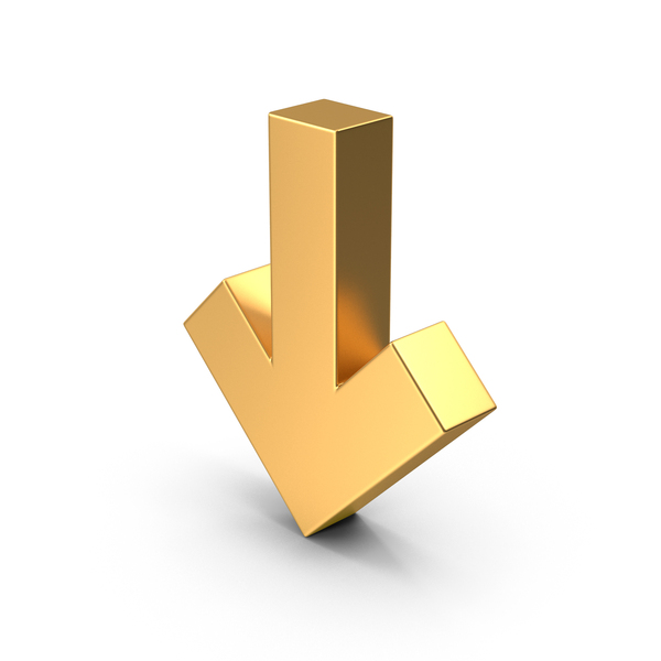 Symbols: Down Gold Arrow Symbol PNG & PSD Images