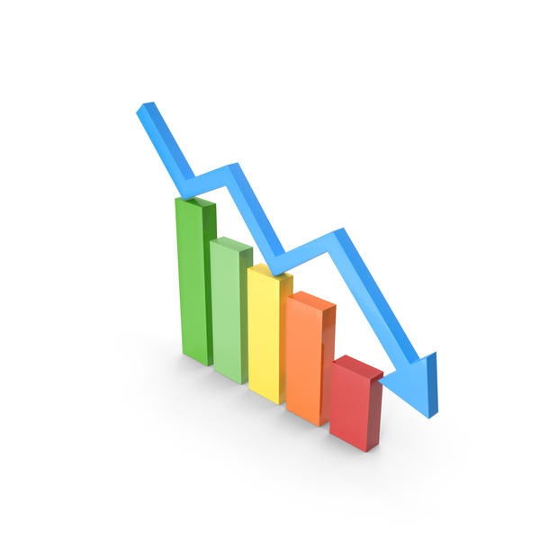 Line: Downtrend Chart with Bar Chart PNG & PSD Images