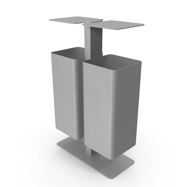 Dustbin: Dual Grey Trash Cans With Cover PNG & PSD Images