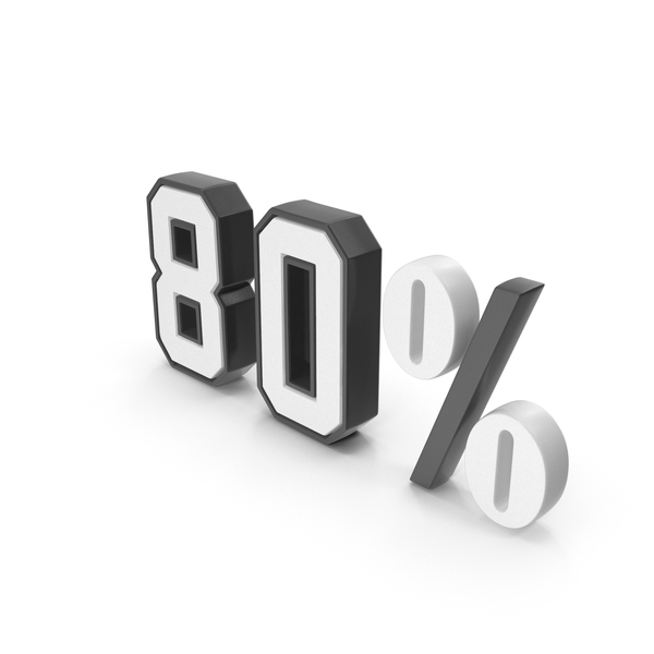 Dual Number Percentage 80 PNG & PSD Images