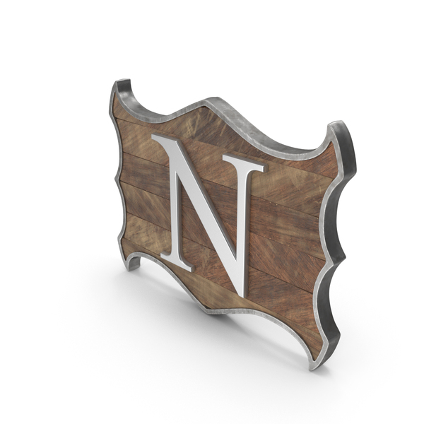 Sign: Dual Sided Wooden Frame Alphabet N PNG & PSD Images