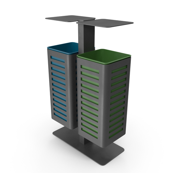 Dustbin: Dual Trash Cans With Cover PNG & PSD Images