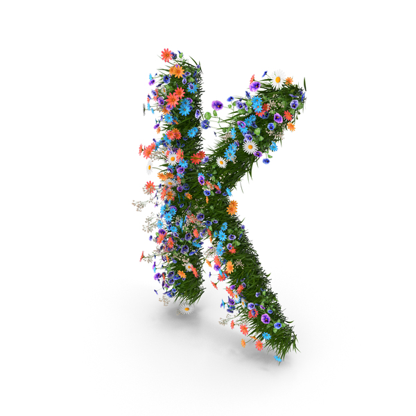 Language: Easter Letter K From Spring Flowers PNG & PSD Images