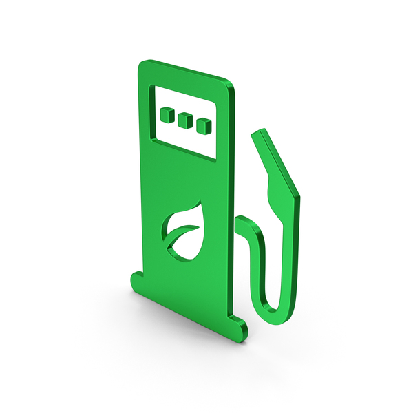 Retro Gas Pump: Eco Fuel Station Symbol Green PNG & PSD Images