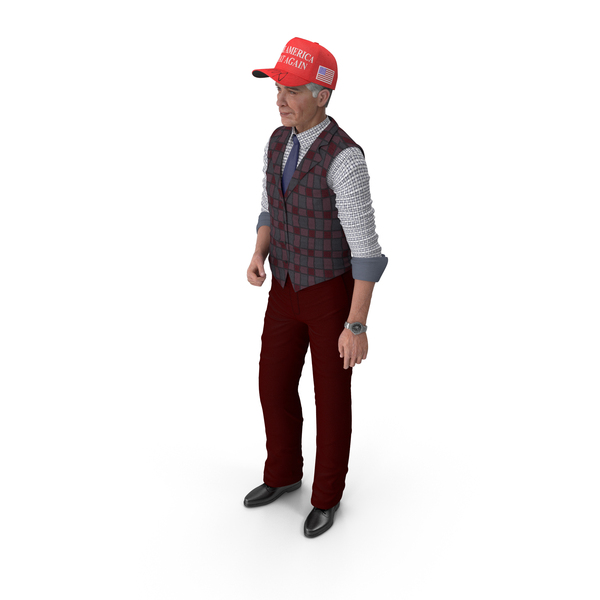 Elderly Man in Casual Wear and Trump Hat PNG & PSD Images Elderly Man in Casual Wear and Trump Hat PNG & PSD Images